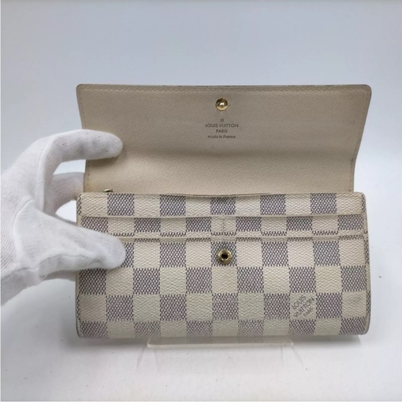 Louis Vuitton LV Long Wallet Portefeuille Sarah White Damier Azur - Picture 4 of 9